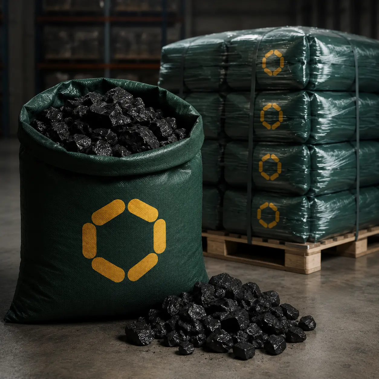 Premium-Steinkohle 5–25 mm, 27–29 MJ/kg – Palette 1.000 kg (50 × 20 kg)